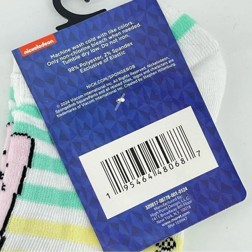 Nickelodeon SpongeBob SquarePants Patrick Star No-Shows Low Cut Socks Size 9-11